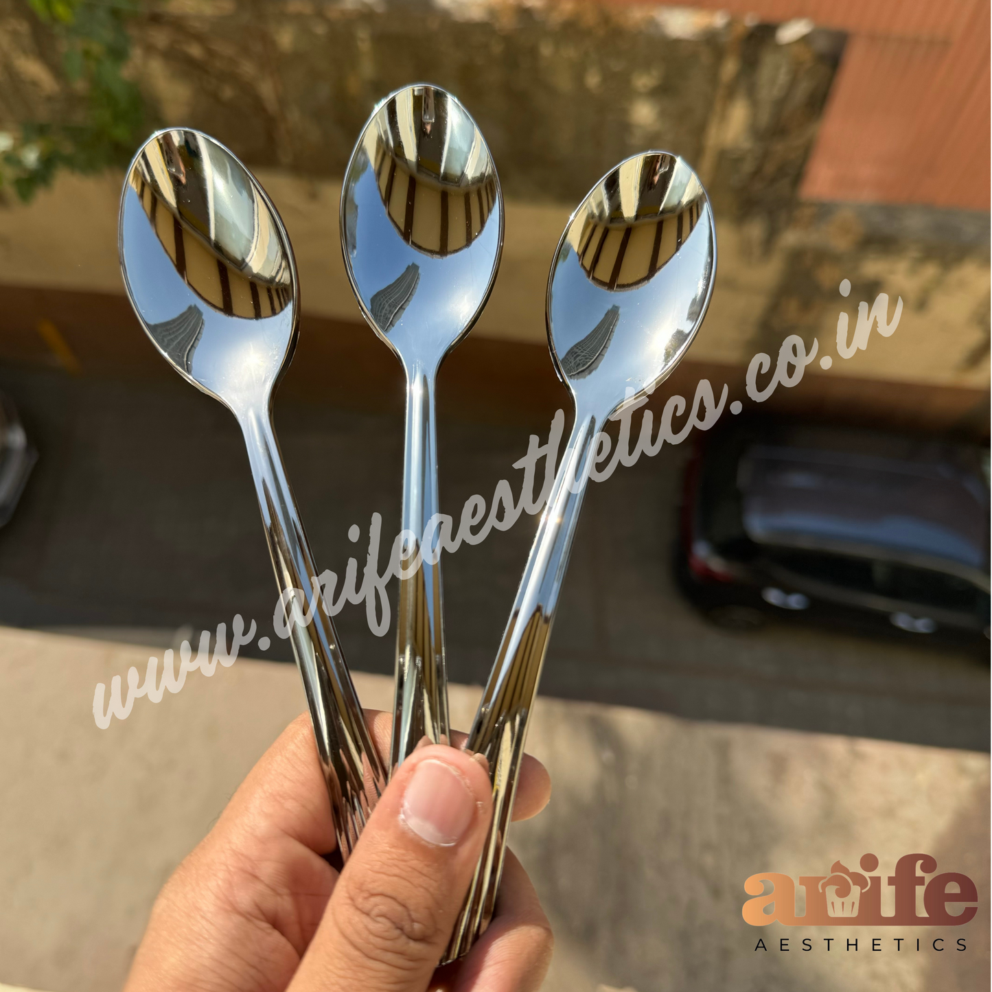 Chrome Disposable Spoons 25 pc pack