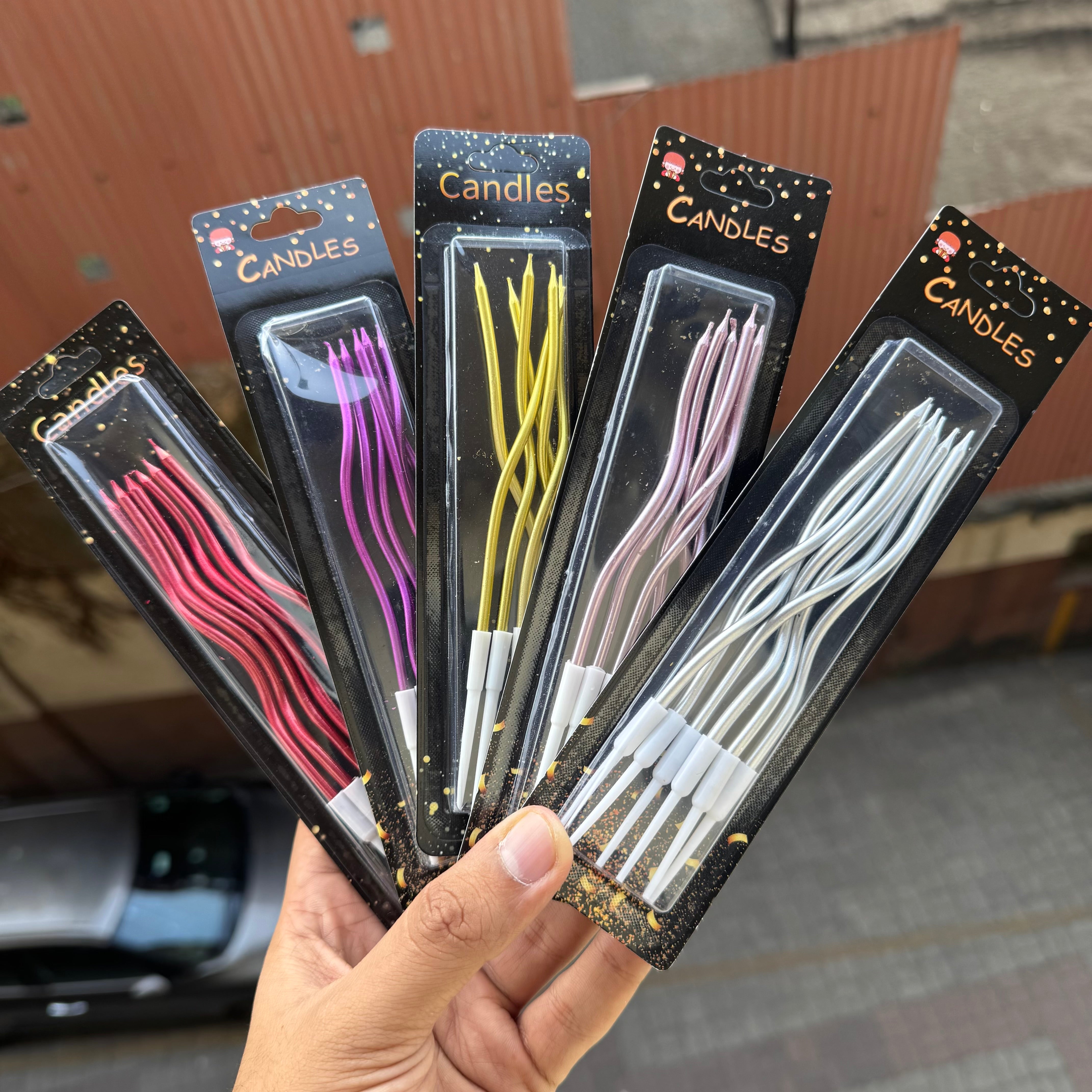 Rose Pink Twisted Candle (6pcs)