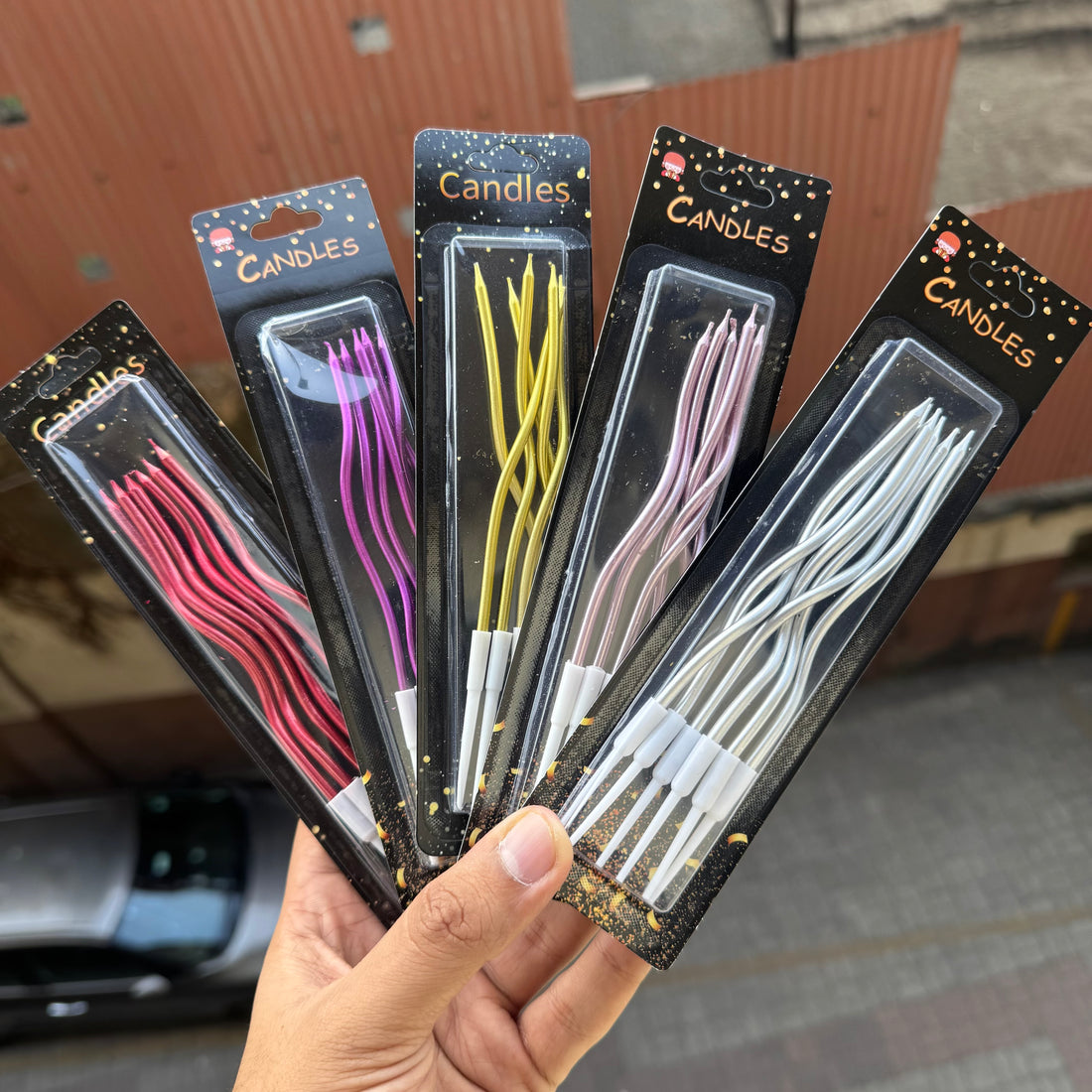 Rose Pink Twisted Candle (6pcs)