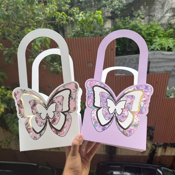 Butterfly Handle Floral Hamper Bag 1pc