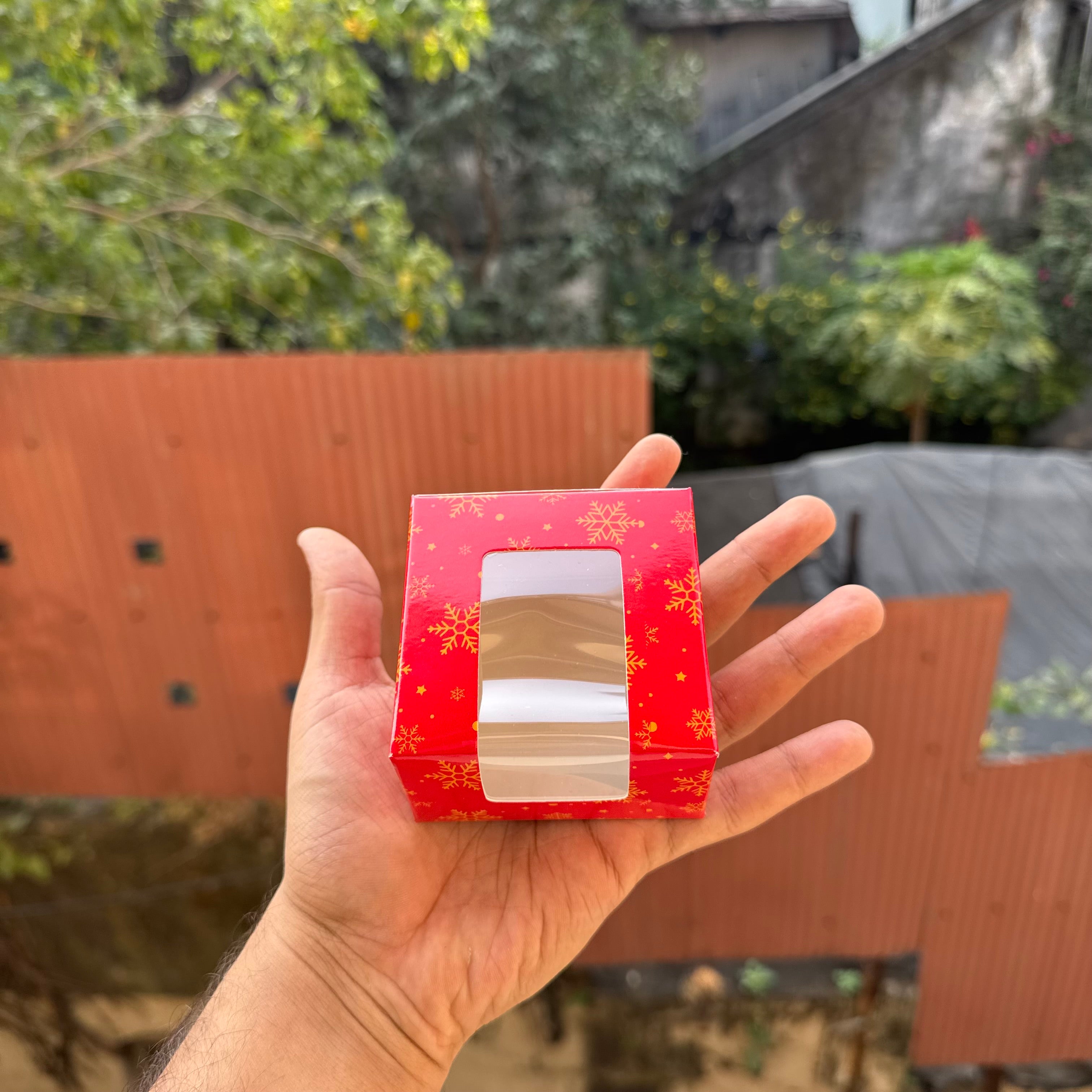 1 in 1 Brownie / Cookie Box (10pcs) Christmas | Red Snowflake