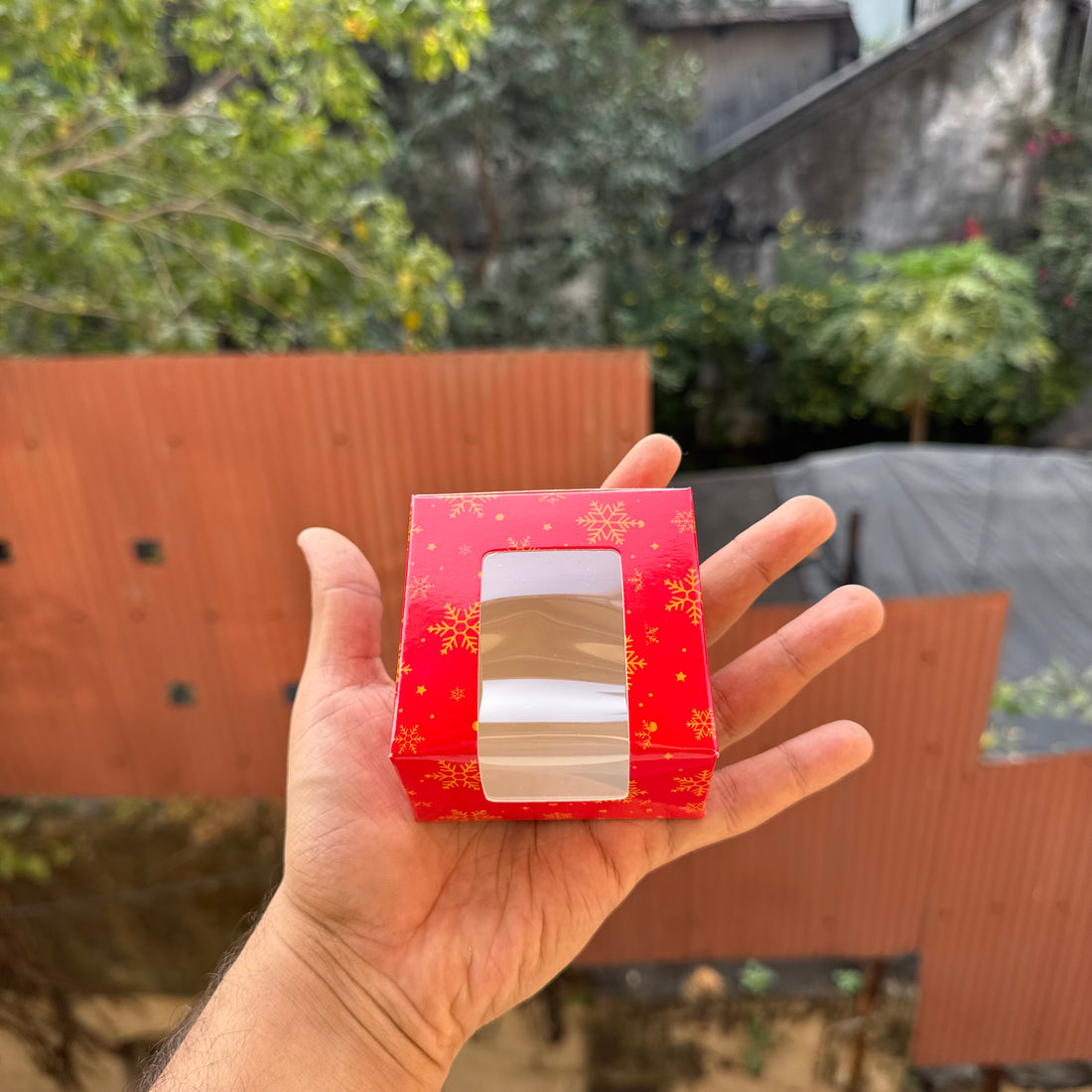 1 in 1 Brownie / Cookie Box (10pcs) Christmas | Red Snowflake