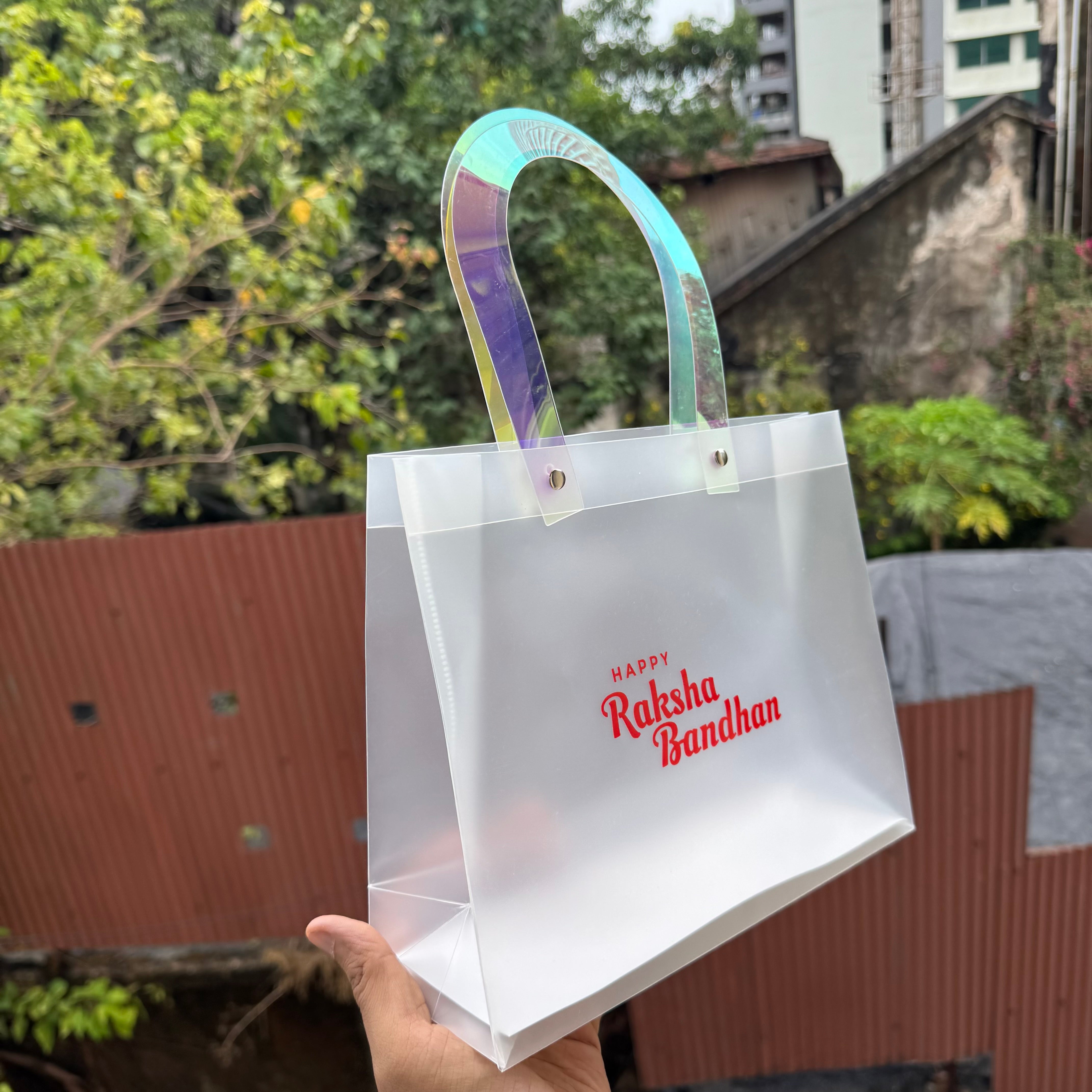 Rakhi Frosted Hamper Bag PVC (10pc)
