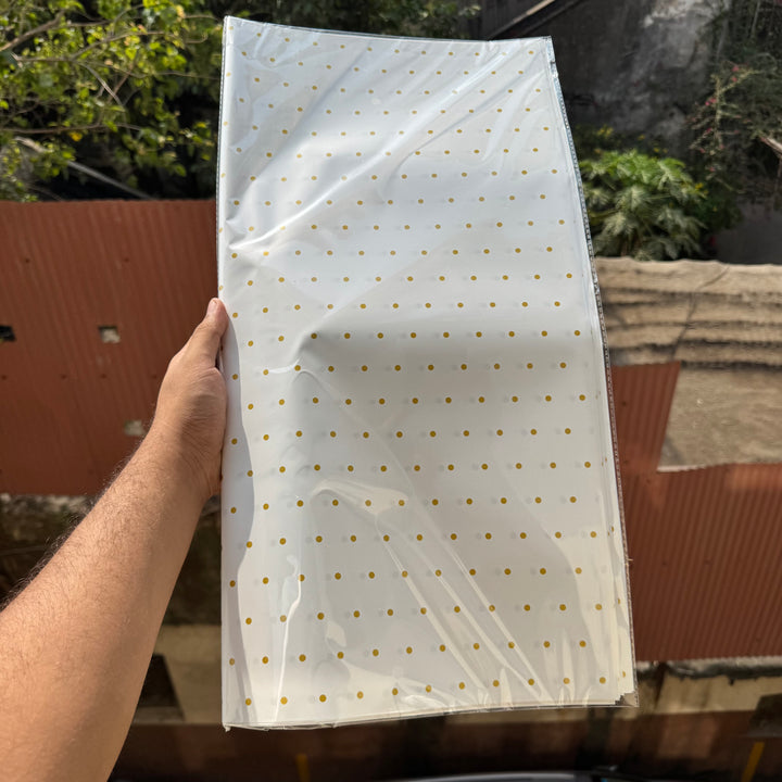 Bouquet Wrapping Sheet - Polka Dot - White (20 sheets)