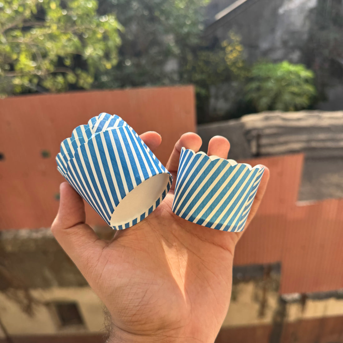 Blue Stripes Muffin & Cupcake Baking Liners (50pcs)