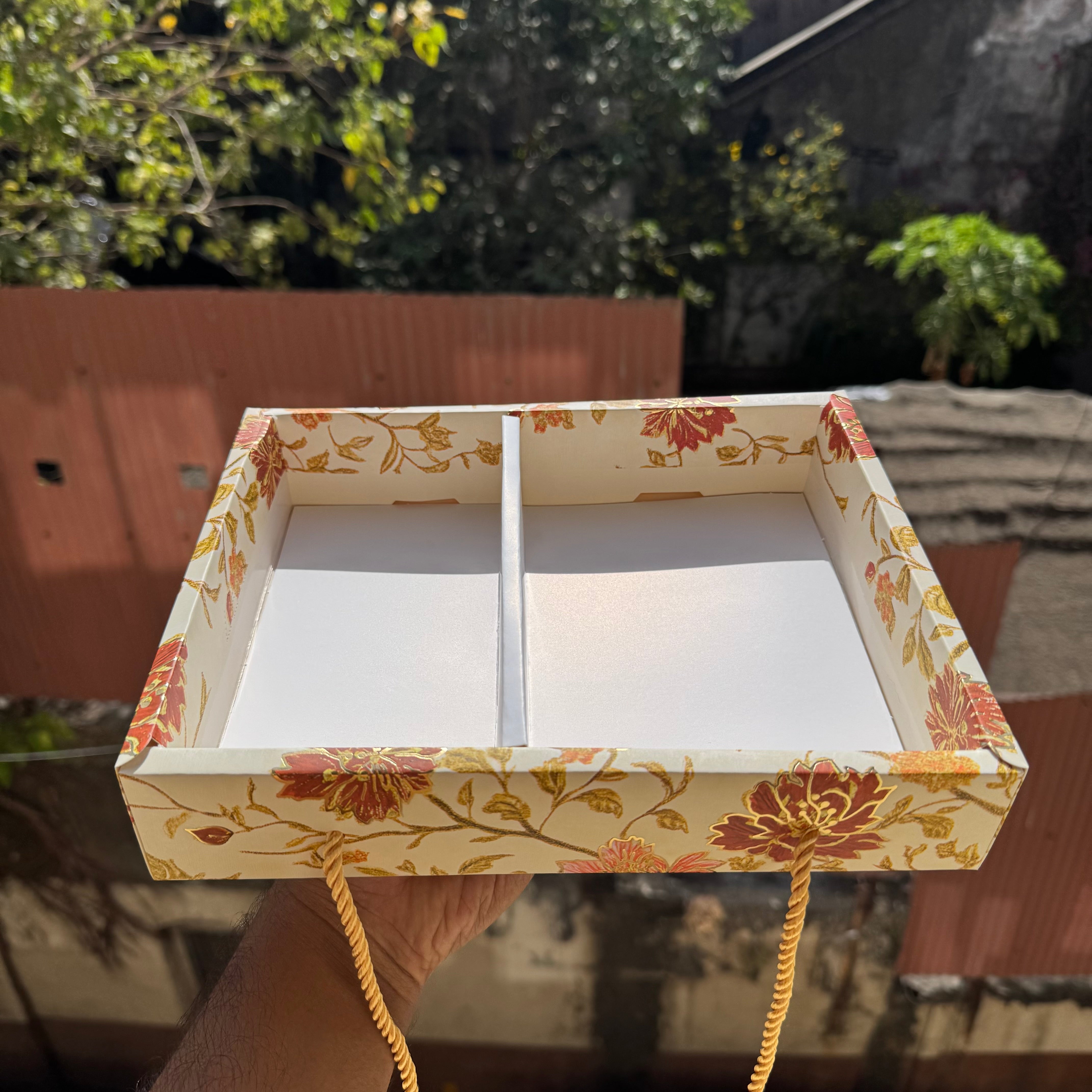 Rakhi Marigold Box - Bar + Cavity (10pc) • BK 97 MM
