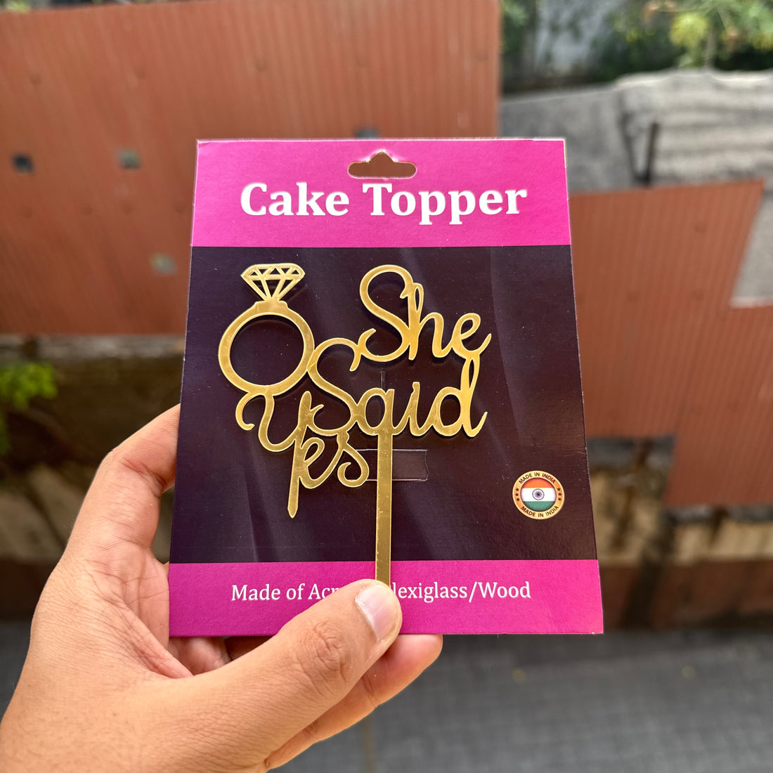 She Said Yes - 4inch Acrylic Cake Topper • SVN Engagement/ Wedding