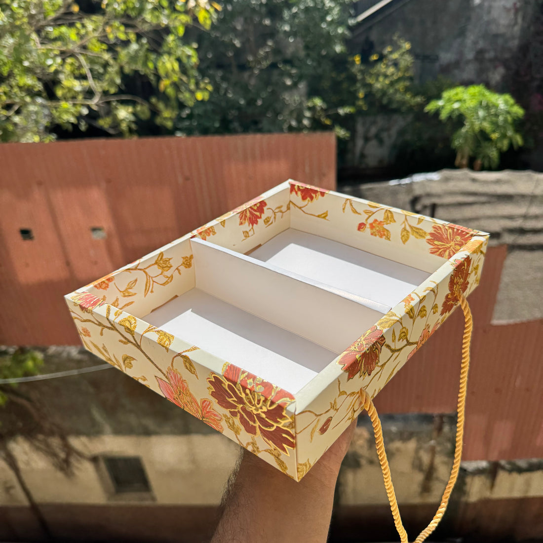 Rakhi Marigold Box - Bar + Cavity (10pc) • BK 97 MM