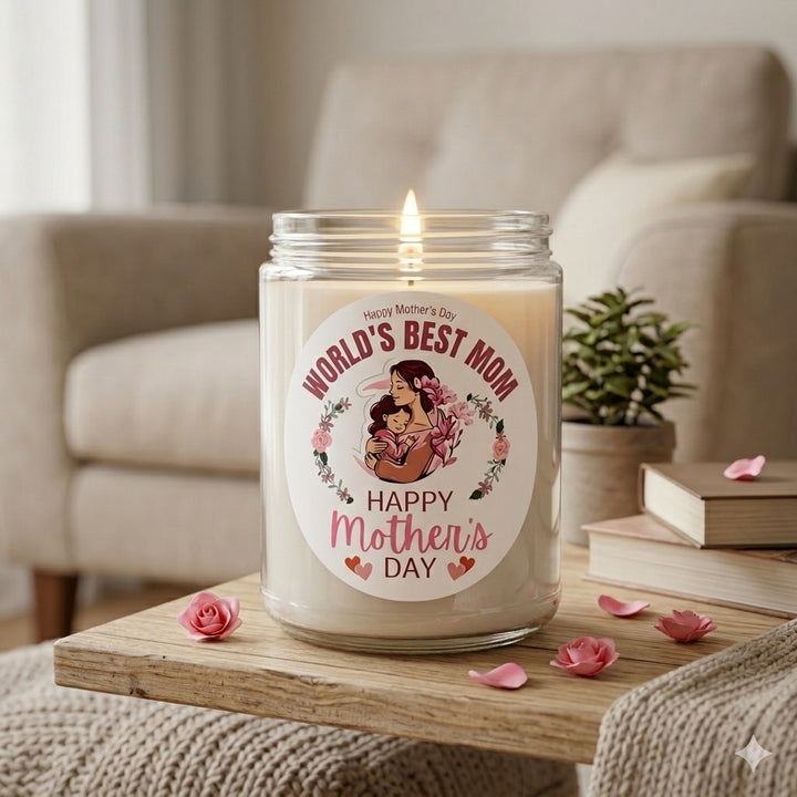 Mothers Day Sticker For Candles