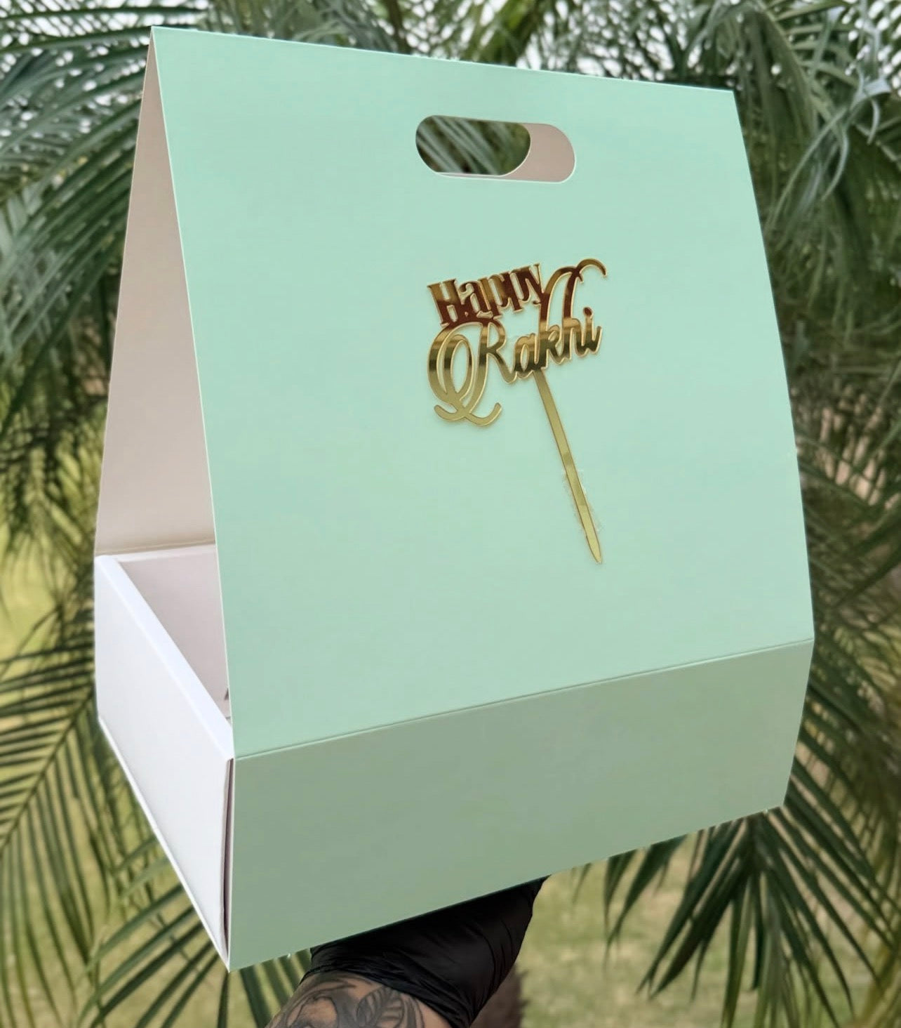 New Stylish Hamper Box With Handle (10pc) Mint Green