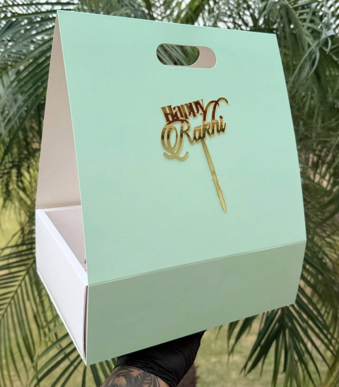 New Stylish Hamper Box With Handle (10pc) Mint Green