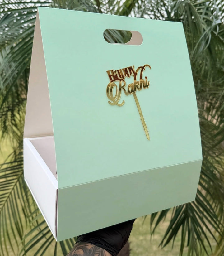 New Stylish Hamper Box With Handle (10pc) Mint Green