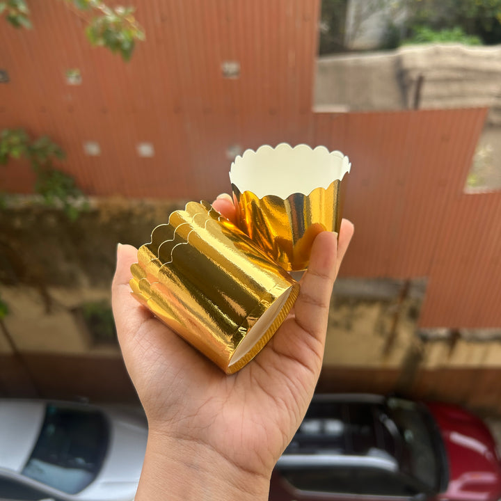 Small Gold Ready To Bake Cups Cupcake Liner (50pc)