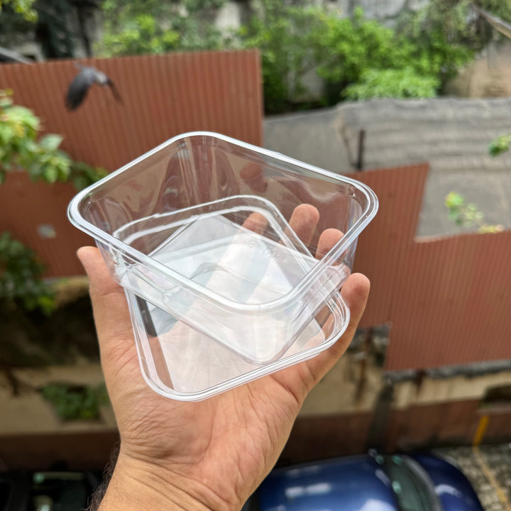 Trending Rectangle Tiramisu Plastic Containers With Lid (10pc)