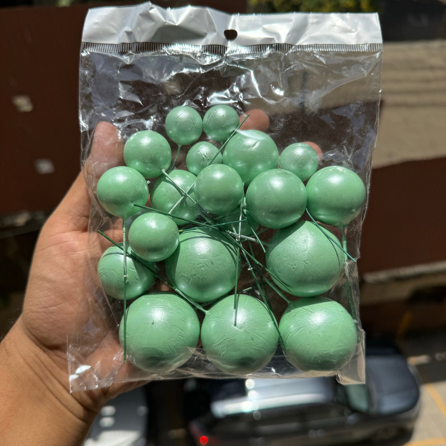 Pearl Finish Mint Green Faux Ball 20pcs