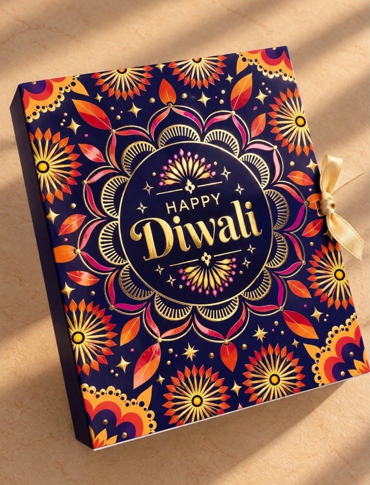 Diwali Foiled Premium Hamper Box with Ribbon 10pc | #D