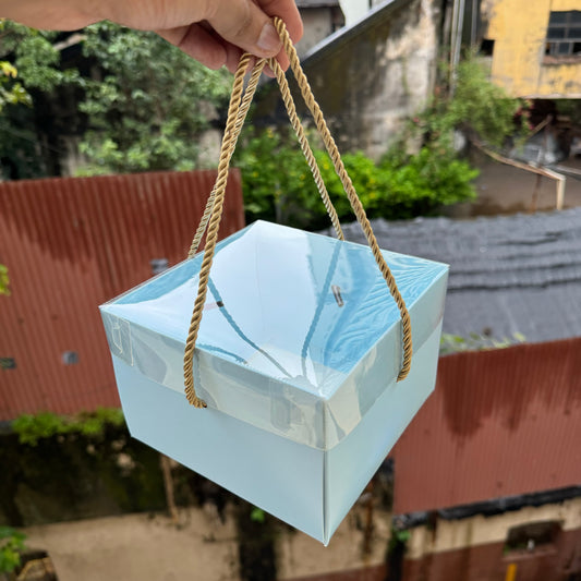 Hamper String Box With Transparent Lid 8x8x4 (10pcs)