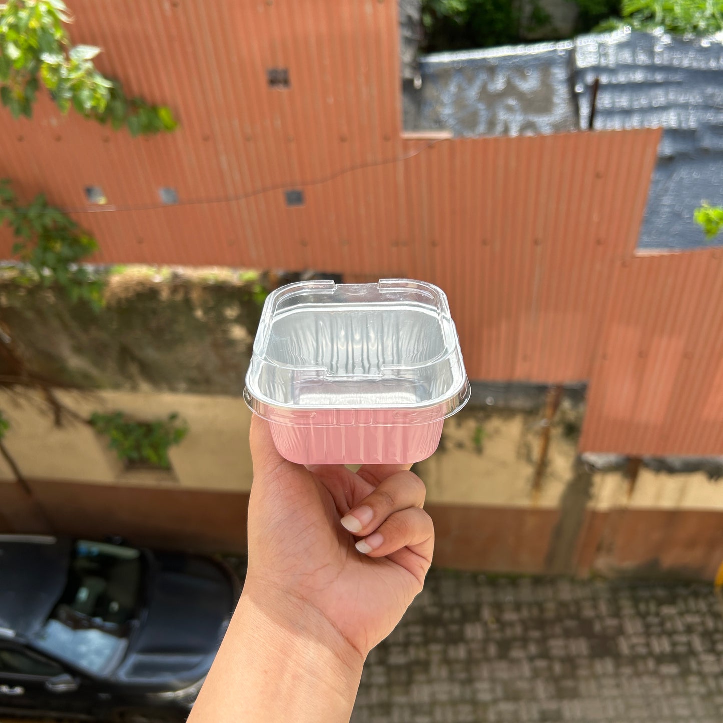 Pink Square Foiled Bakeable Cup (10pc)
