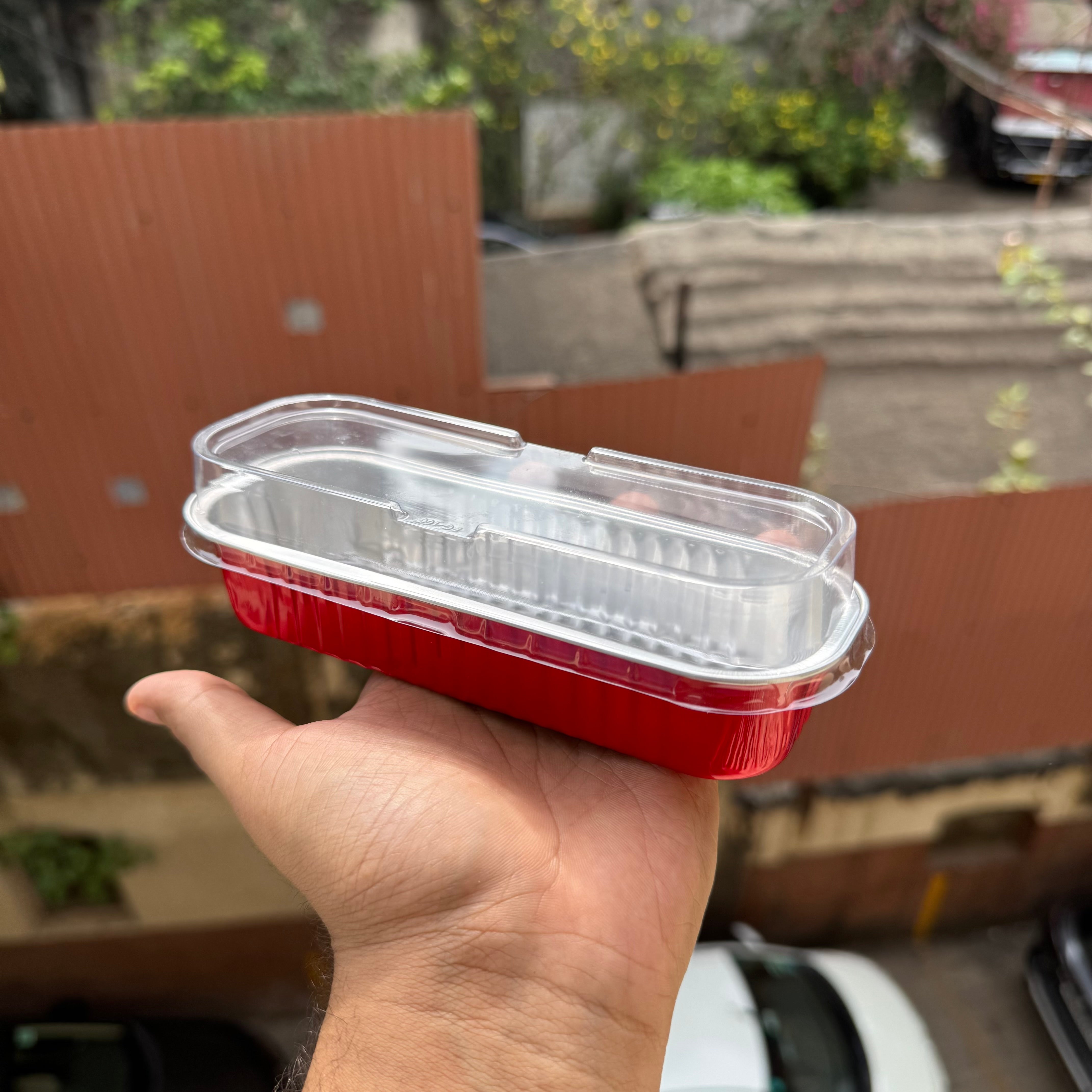 Rectangle Foil Bakeable Container Red (10pc)