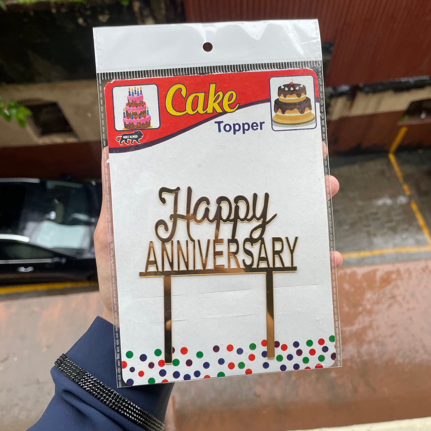 Gold Happy Anniversary Topper