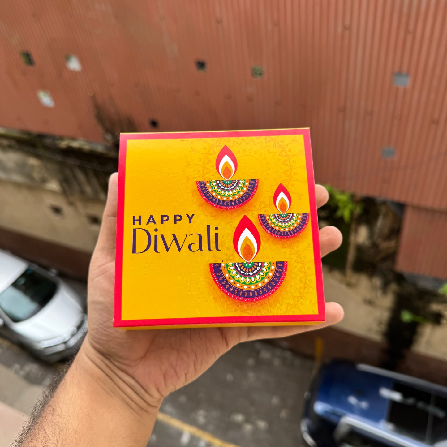 Diwali Slider Box - 4Cavity Size - Use For Brownie / Chocolate / Candle & More (10pc)