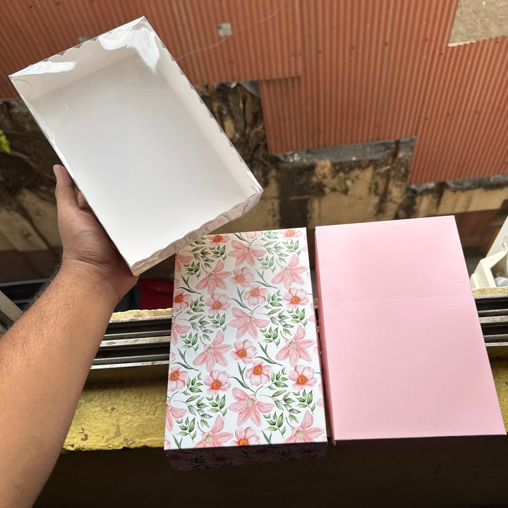 Rectangle Frill Box With Lid (10pc) • PINK
