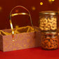 Premium Mdf Jar Bag Blush Pink with Gold Detailing
