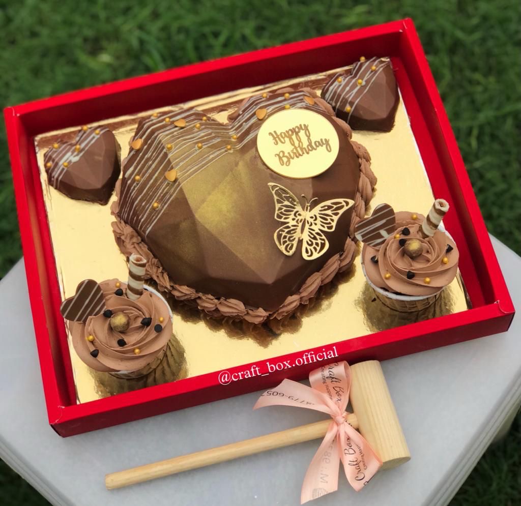 Cake and Flower Big Display Hamper Box Red (5pc) #New