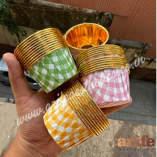 Metallic Ready To Bake Checks Cups