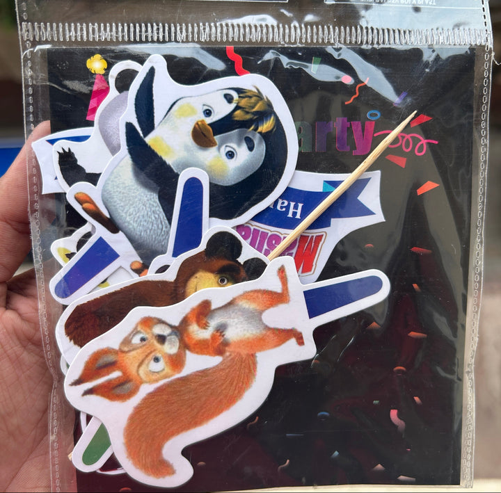 Cartoon Paper Theme Cake Topper