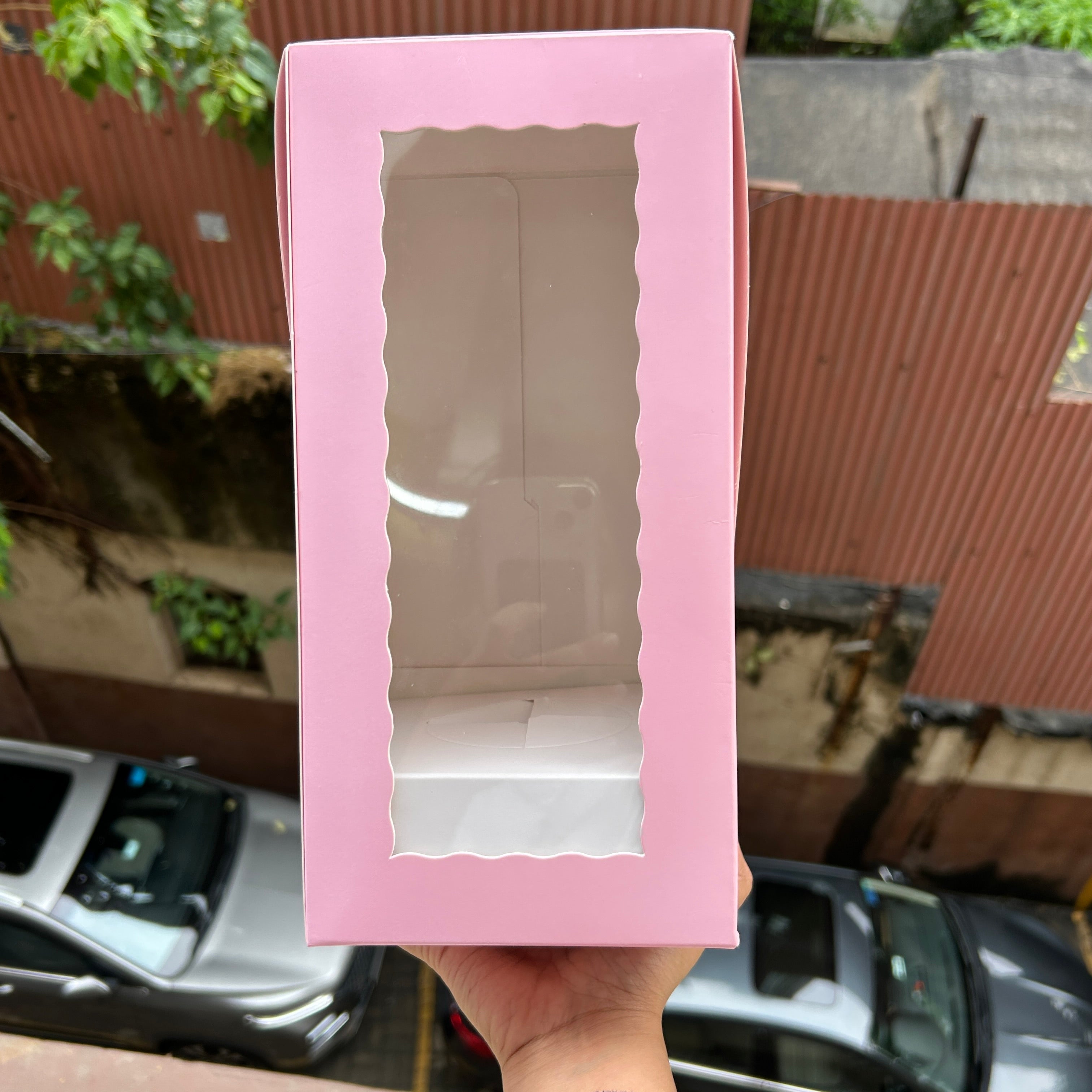 Trending Wine Glass Cake Box Pink