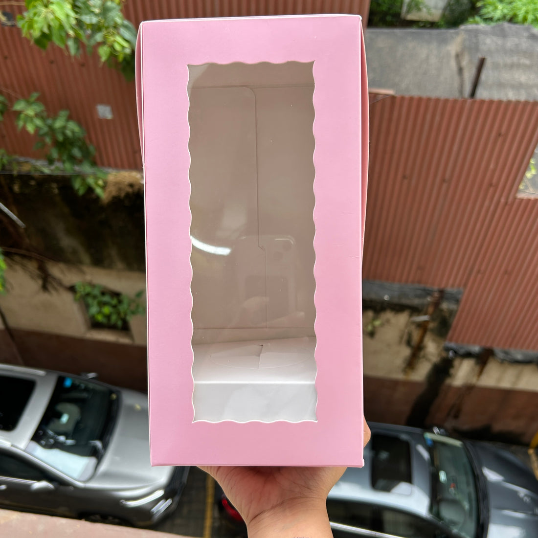 Trending Wine Glass Cake Box Pink