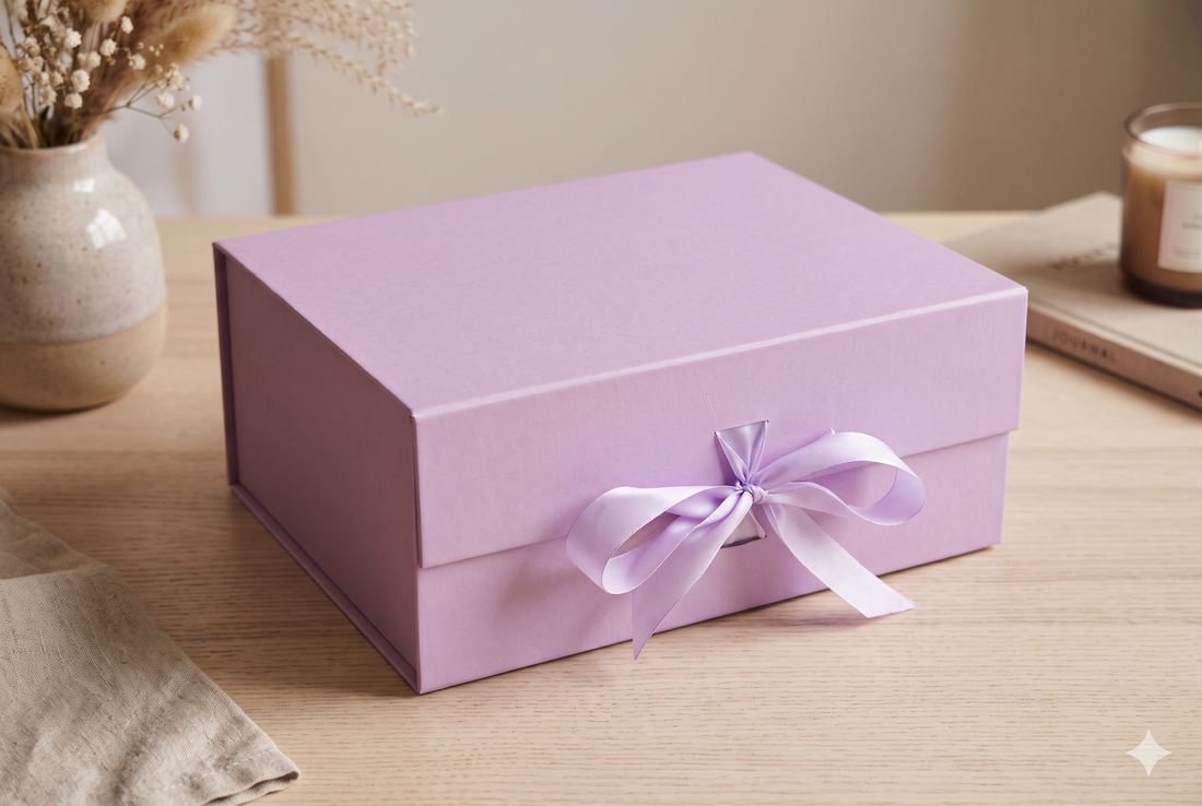 Collapsible Ribbon Trunk Hamper Box ~ Lilac (1pc)