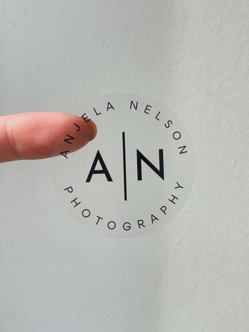 Customised Transparent Brand Logo Sticker Sheet - Round Cut 2” size approx (40pcs) 10 sheets