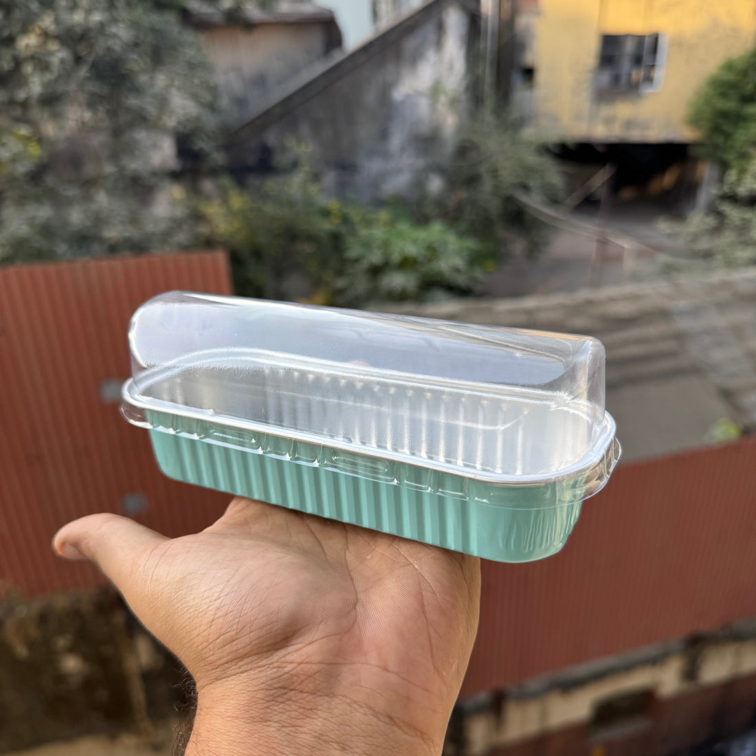 Rectangle Foil Bakeable Container Blue (10pc)