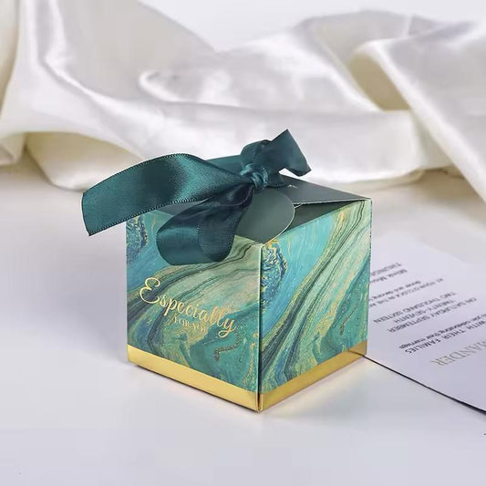 Pretty Marble Print Box For Candles / Jewellery / Chocolate with Ribbon (10pc)