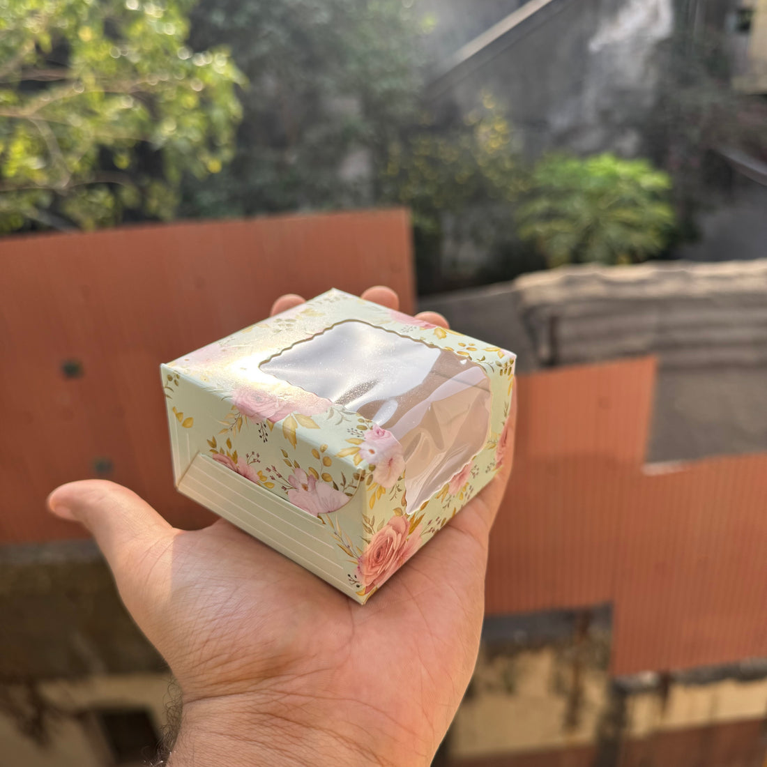 Floral Single Brownie Box (10pc) • Mint Green Bloom