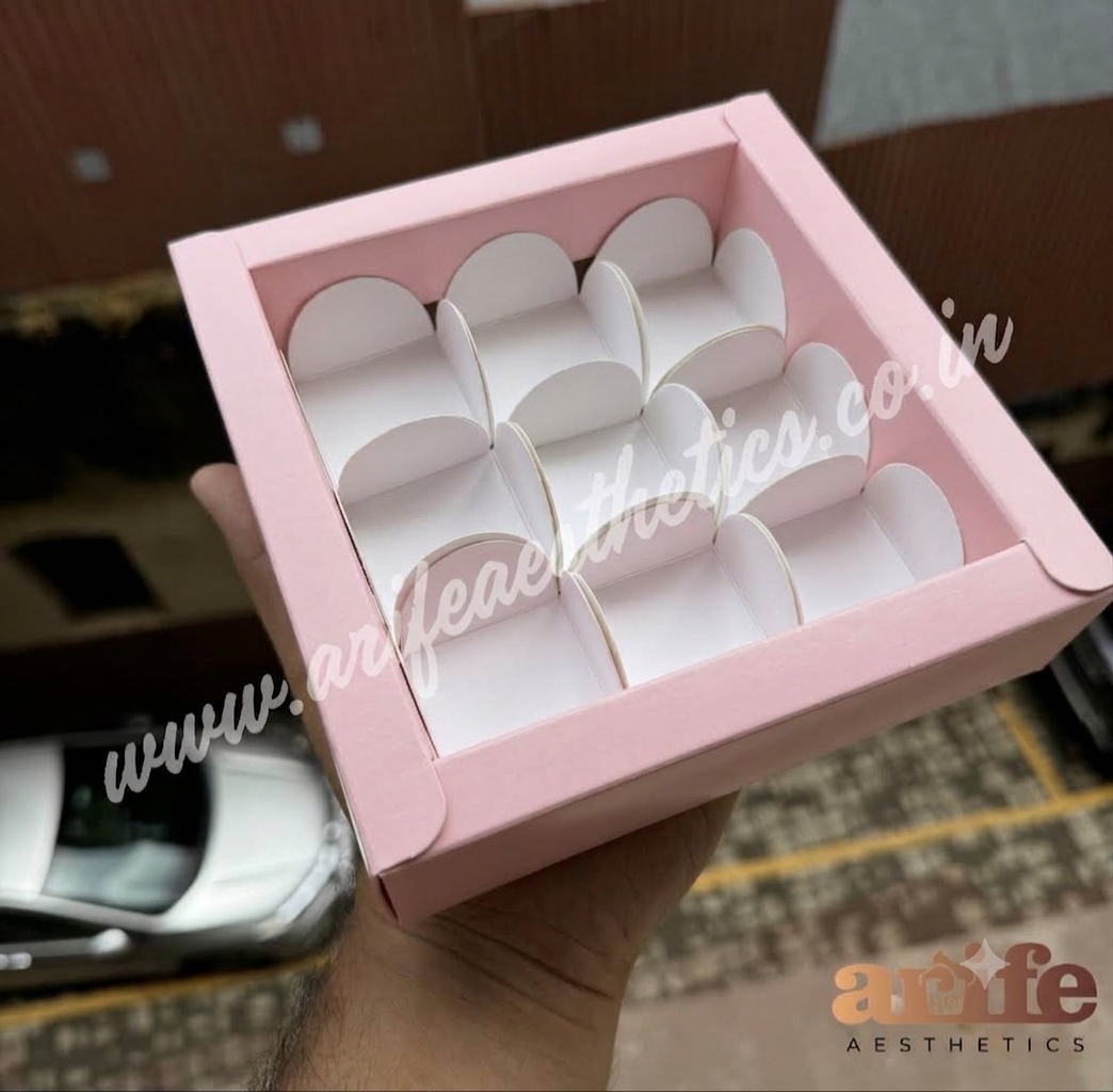9 Cavity Chocolate Box (10pcs) | Pink