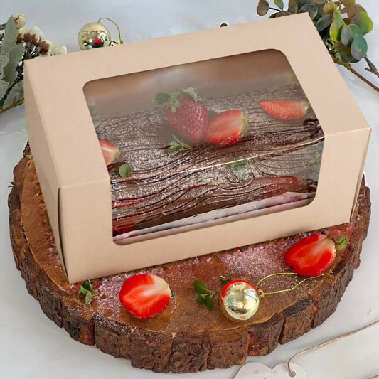 Slider Plum / Loaf Box with Inner Tray (10pc) Kraft - Big • 9x5x4inch