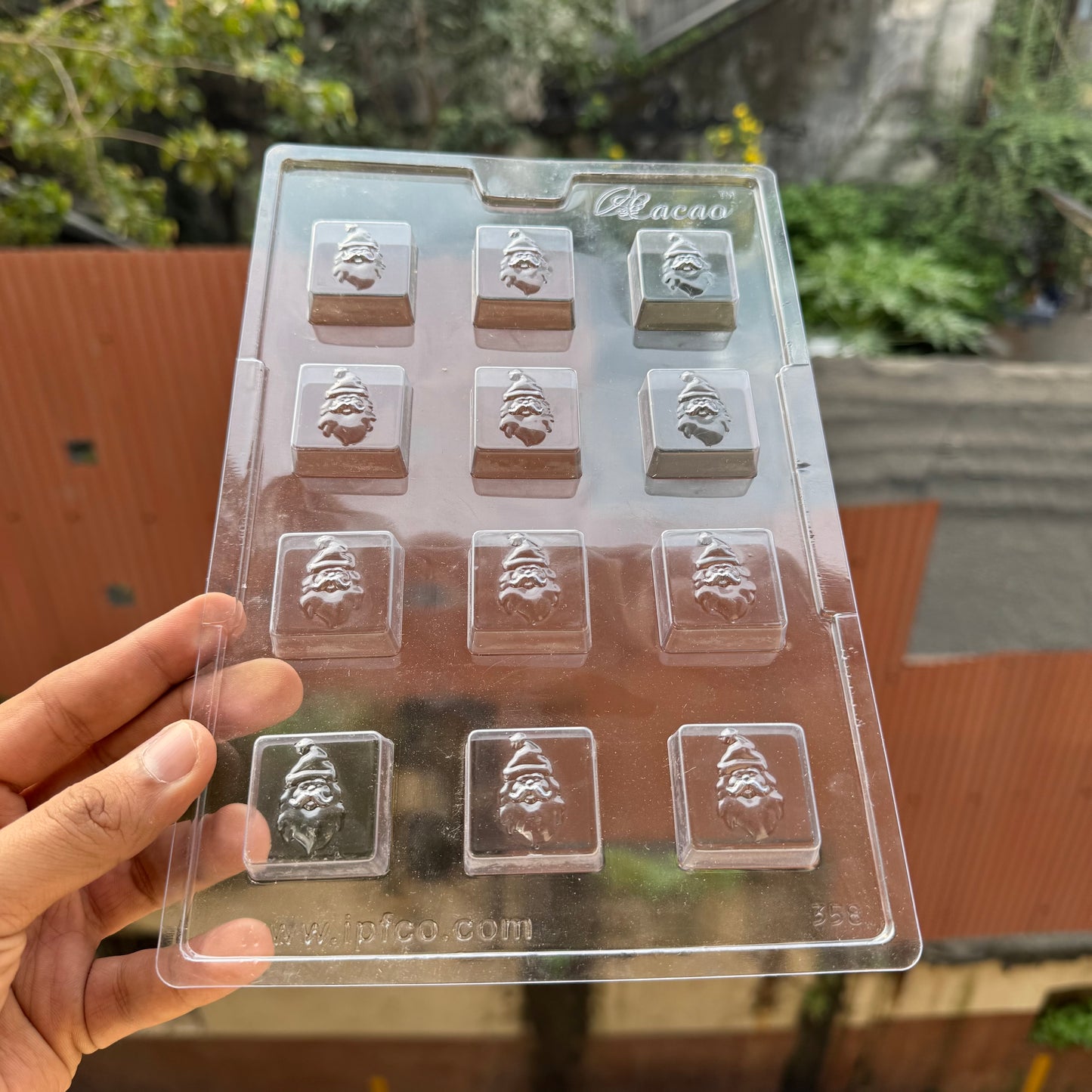 Xmas Square Santa Pvc Cacao Chocolate Mould