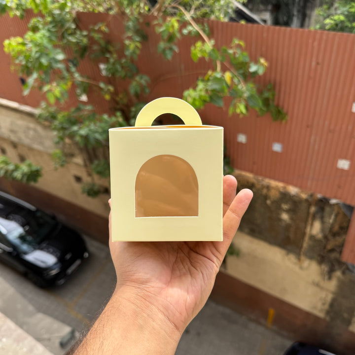 Pastel Lemon Yellow Jar Candle / Single Cupcake Box (10pc)