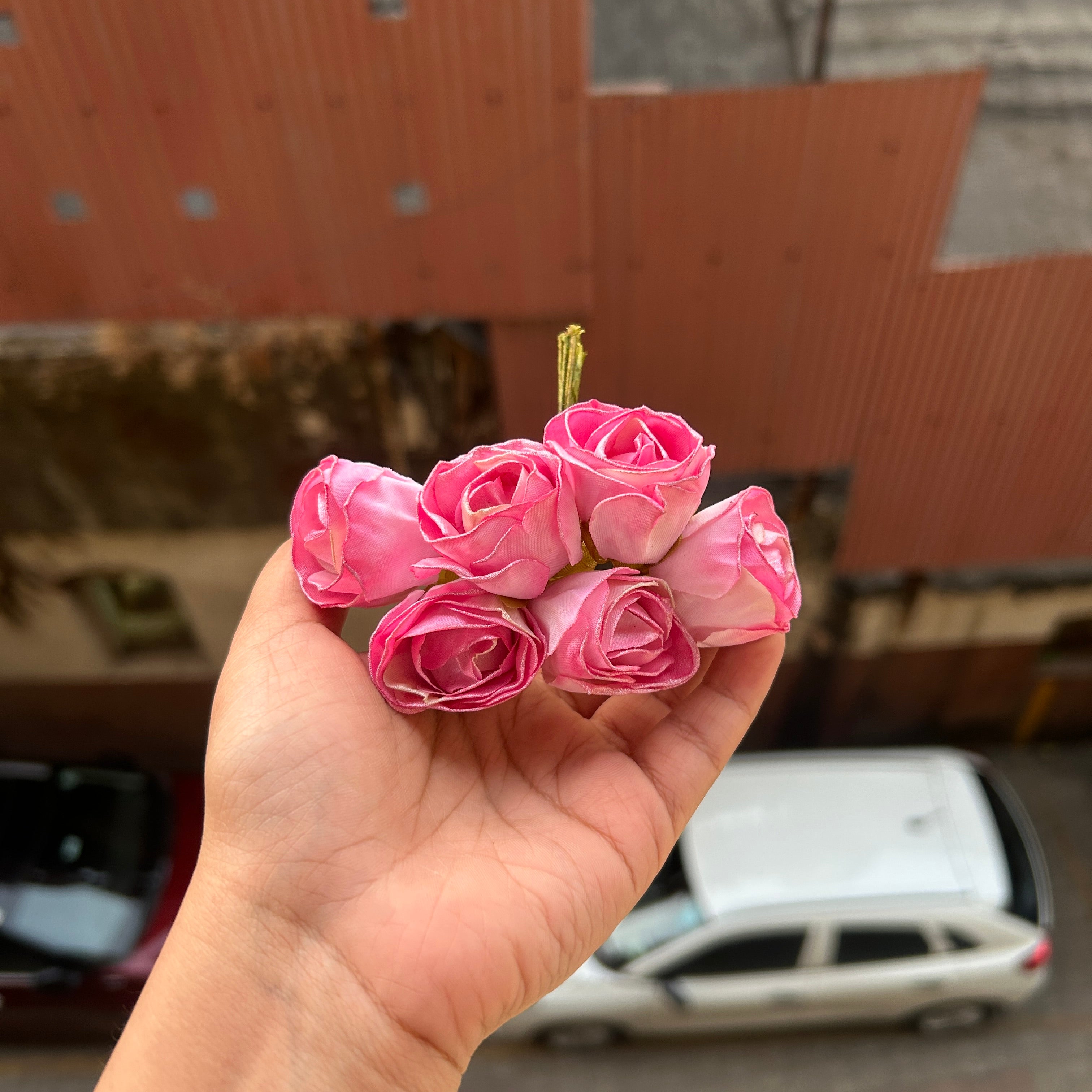 Glitter Dried Rose Flower Bunch (6flowers)