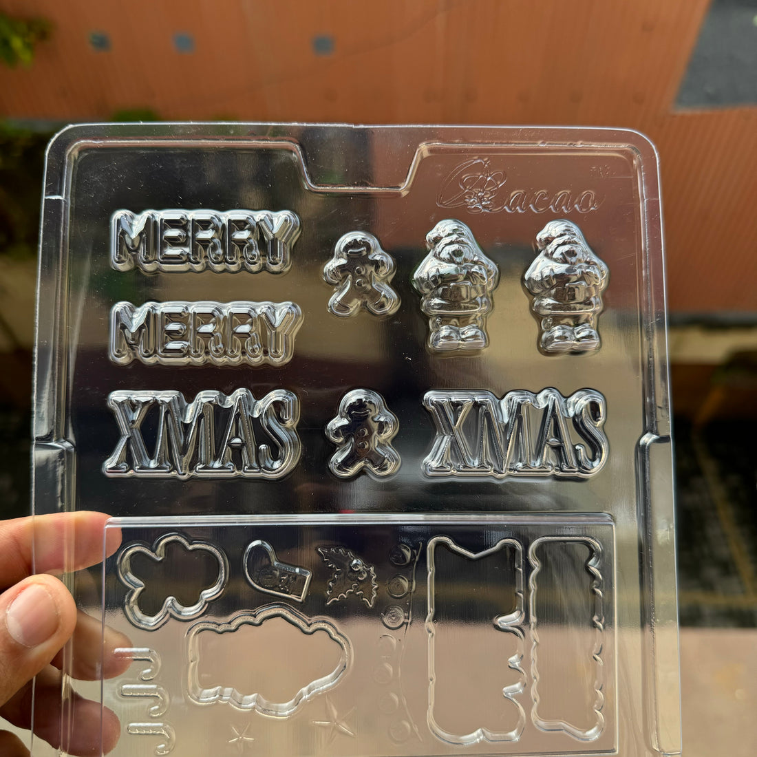 Merry Christmas PVC Cacao Bar Mould