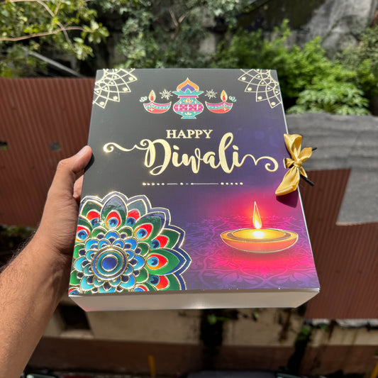 Diwali Foiled Premium Hamper Box with Ribbon (10pc)