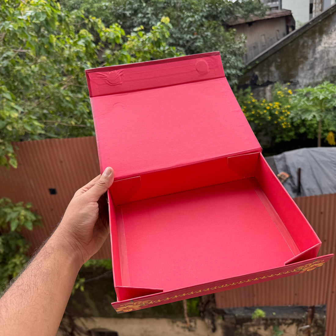 Premium Rigid Mithai / Hamper Box | Collapsible (1pc) ~ Red