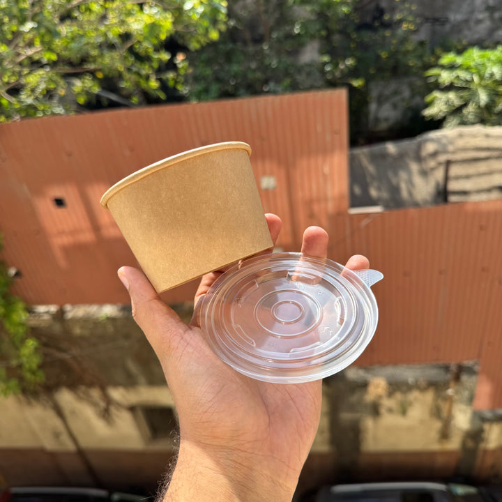 Kraft Tub 250 mL Transparent Lid (10pc)