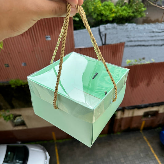 Hamper String Box With Transparent Lid 8x8x4 (10pcs)