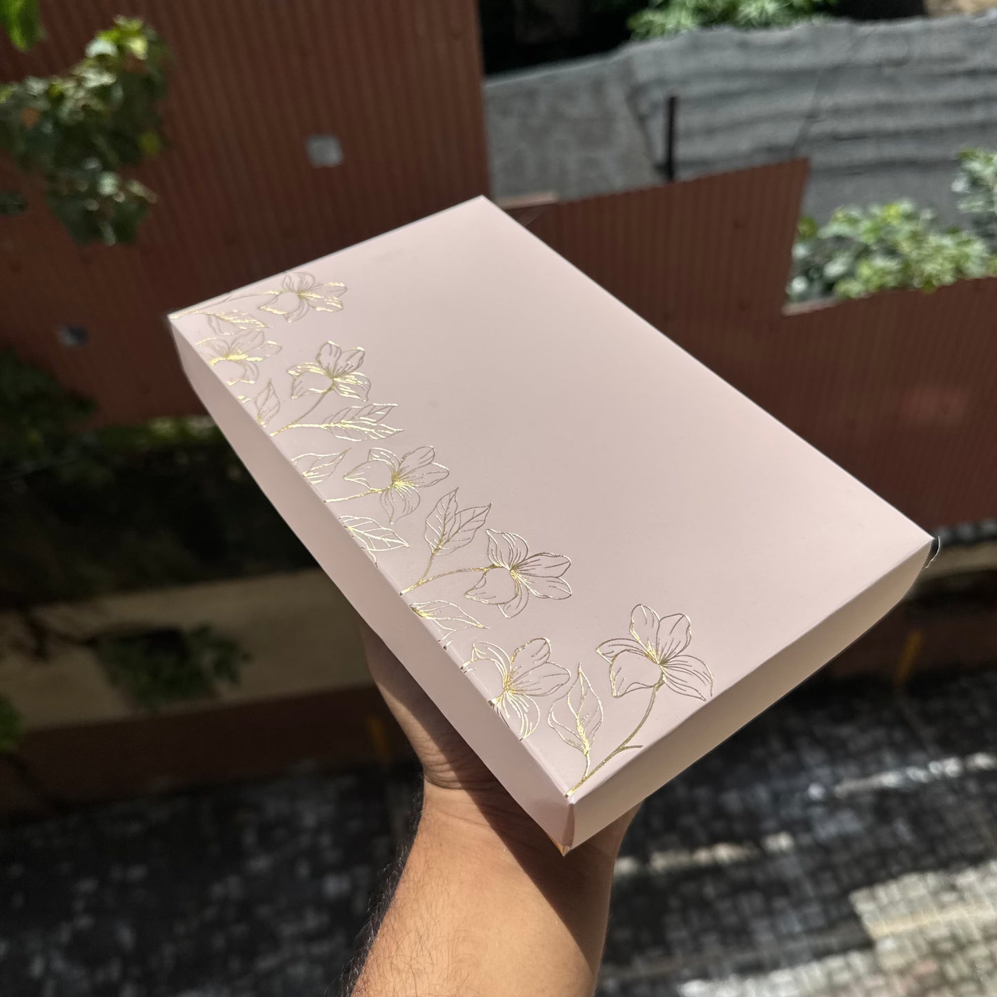 Pastel Petals Collection - 15 Cavity Size 8 Brownie Box / Dry Fruit Peach (10pc) Top Bottom