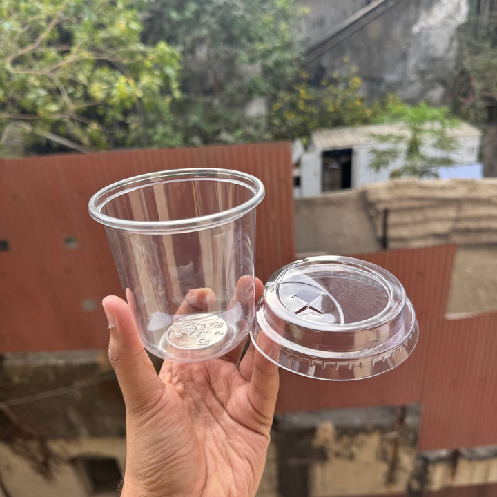 Trending U Shape Dessert Container PVC (10pc) • Coffee / Boba Tea Cups - 350ml