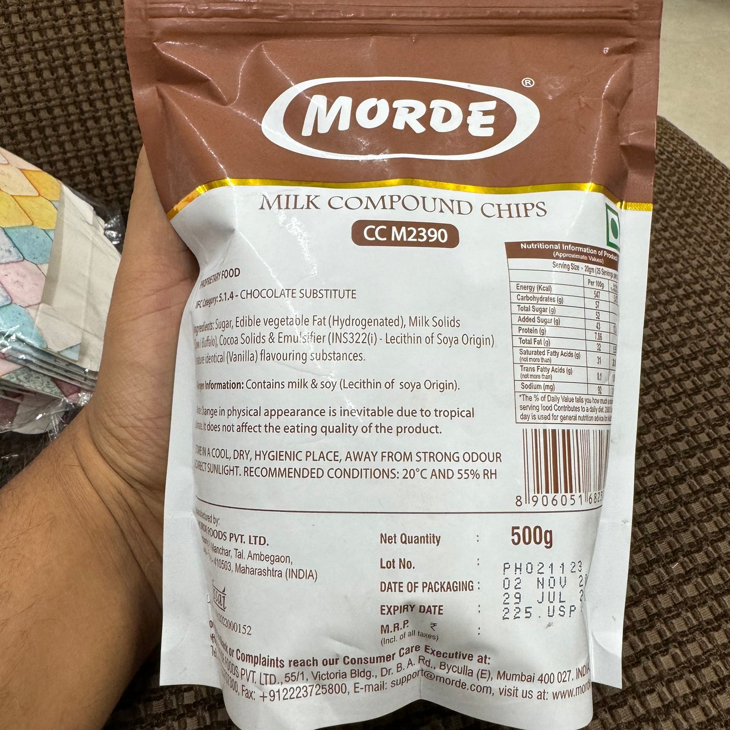 Morde Milk Compound Choco Chips